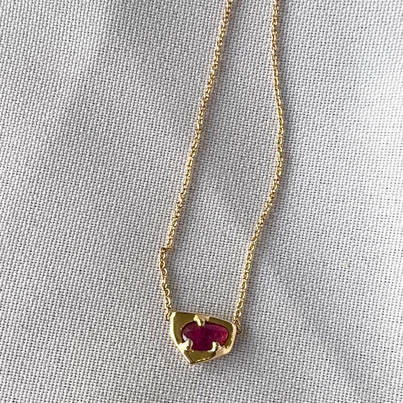 14k Gold Pink Tourmaline Necklace