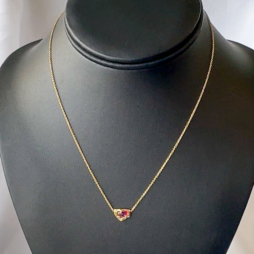 14k Gold Pink Tourmaline Necklace