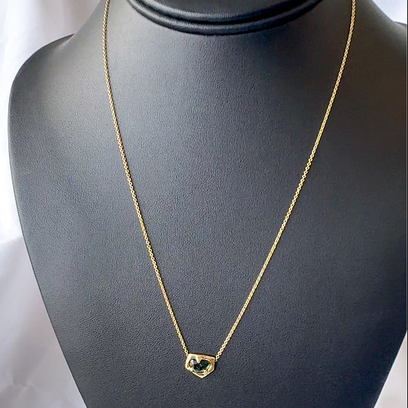 14k Gold Green Tourmaline Necklace