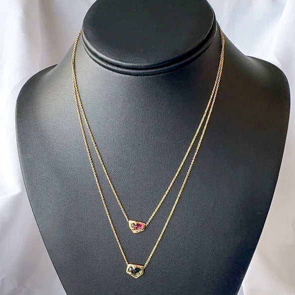 14k Gold Green Tourmaline Necklace