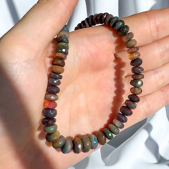 Smoked Opal Bead Necklace