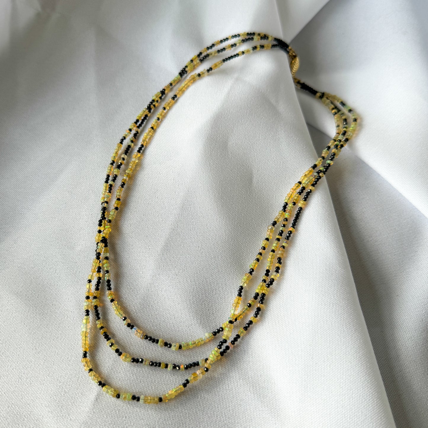Opal and Black Spinel Necklace