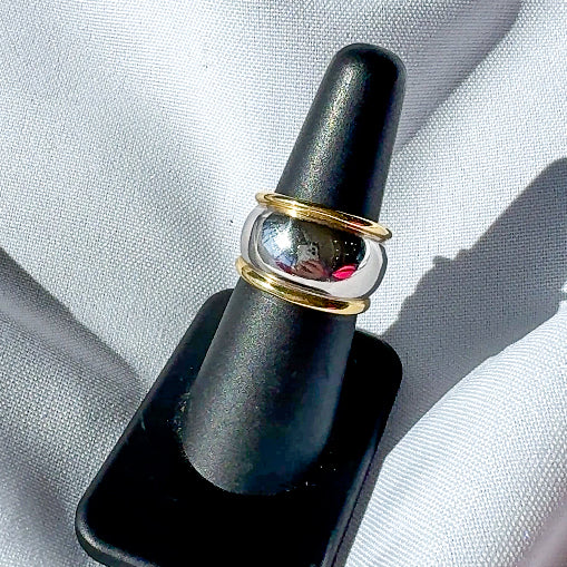 Platinum and Gold Wide Ring