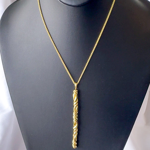 Solid Gold Drop Pendant