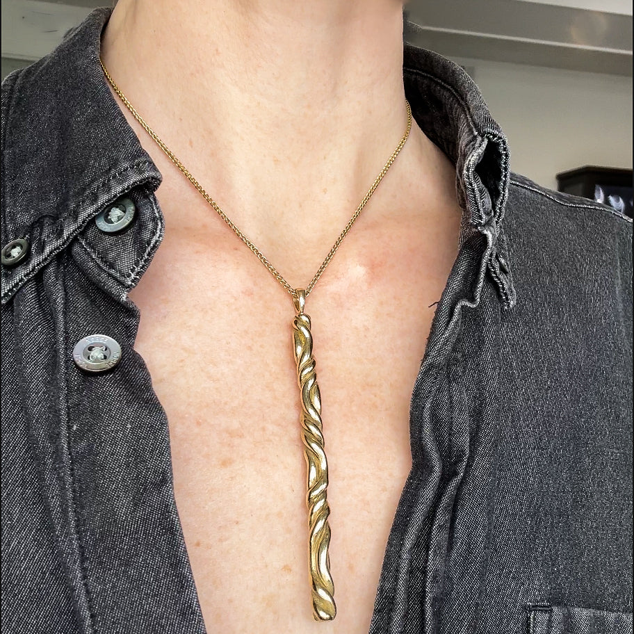Solid Gold Drop Pendant