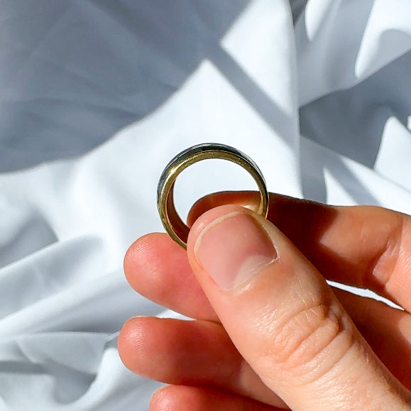 Platinum and Gold Wide Ring