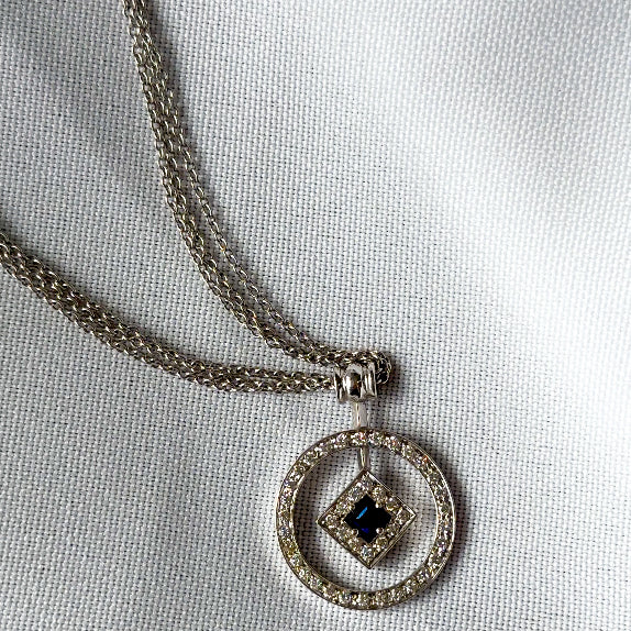 Sapphire and Diamond Pendant Necklace