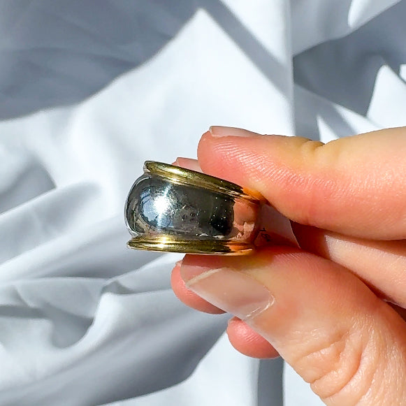 Platinum and Gold Wide Ring