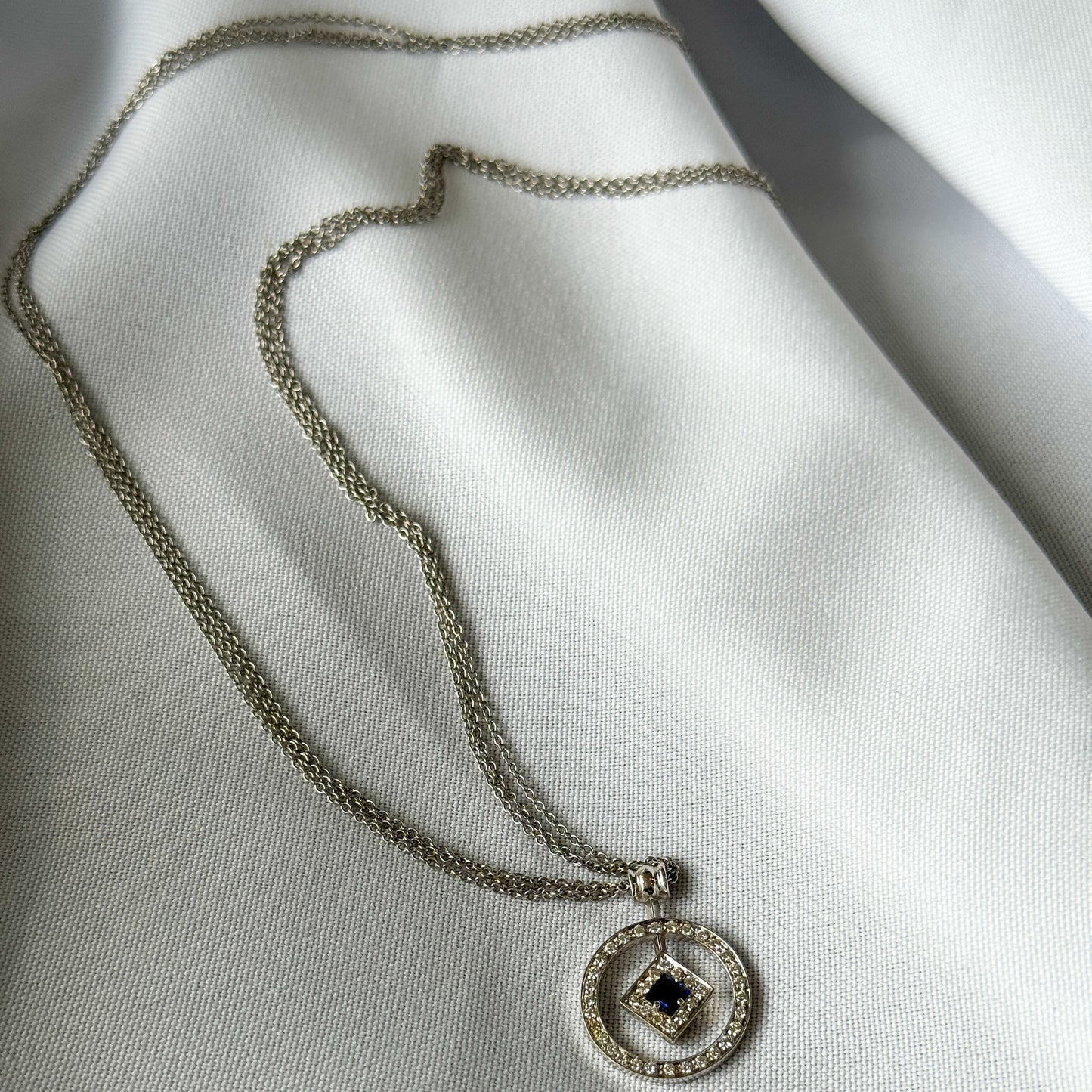 Sapphire and Diamond Pendant Necklace