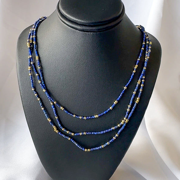 Lapis and Gold Bead Necklace