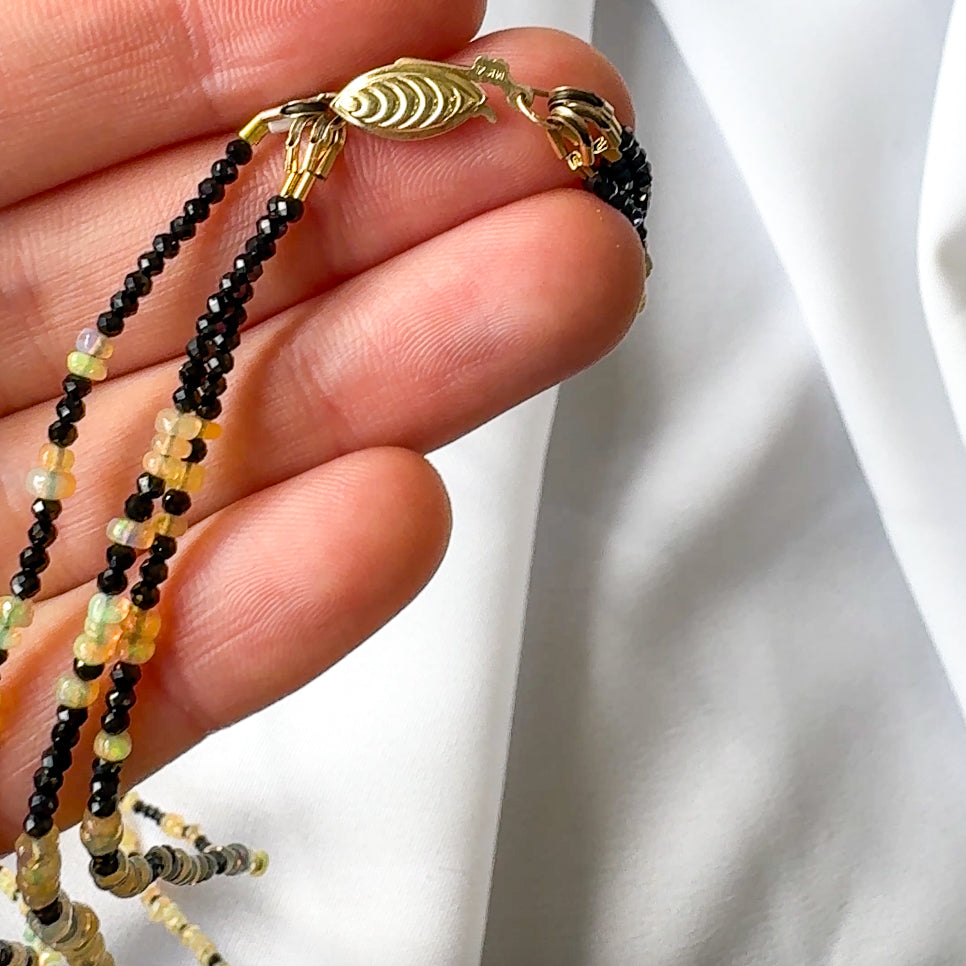 Opal and Black Spinel Necklace
