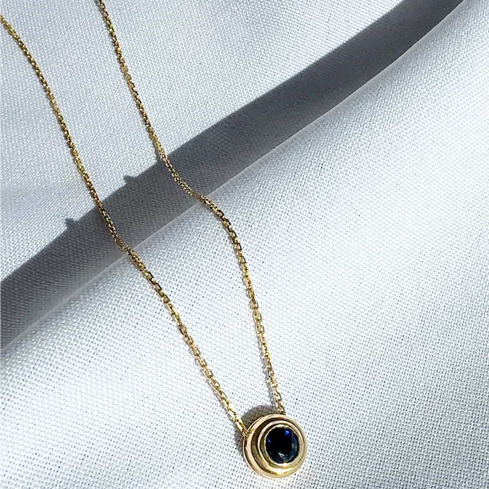 Bezel Set Sapphire Necklace