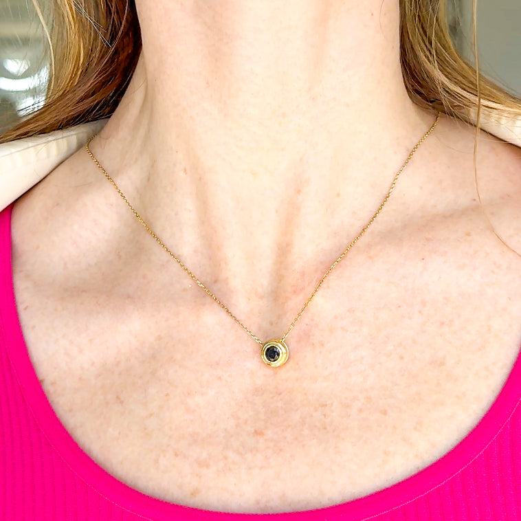 Bezel Set Sapphire Necklace