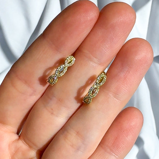Infinity Diamond Huggie Earrings