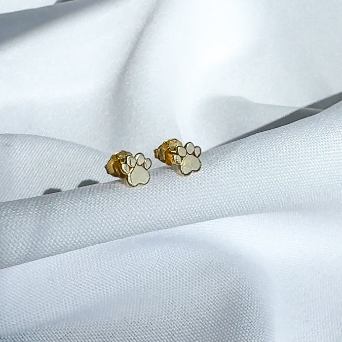 14k Gold Paw Stud Earrings