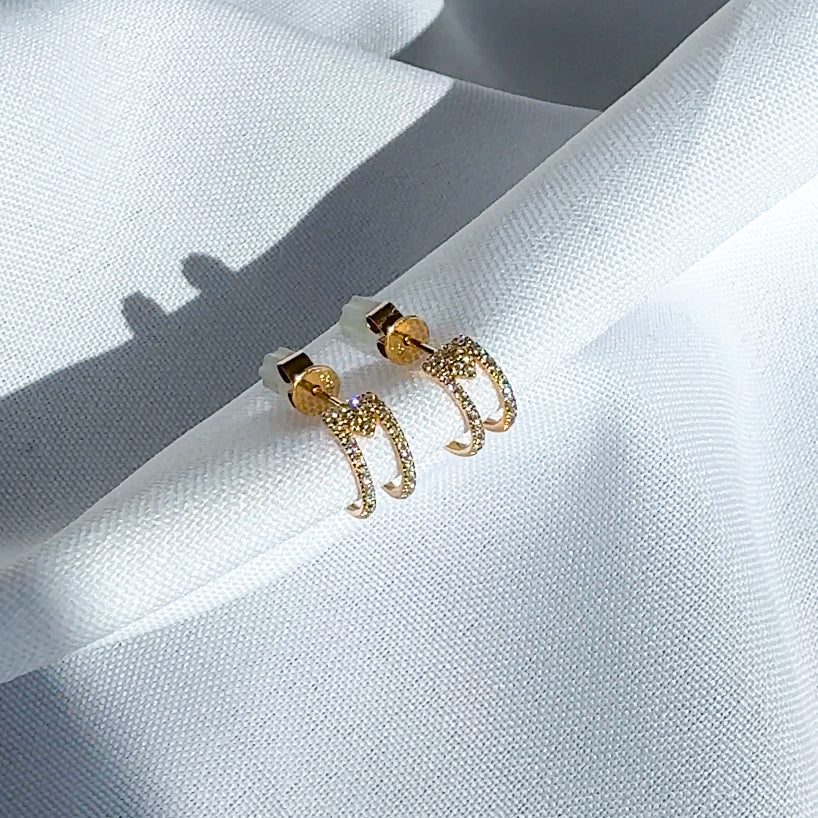 Diamond Rose Gold Hoop Earrings