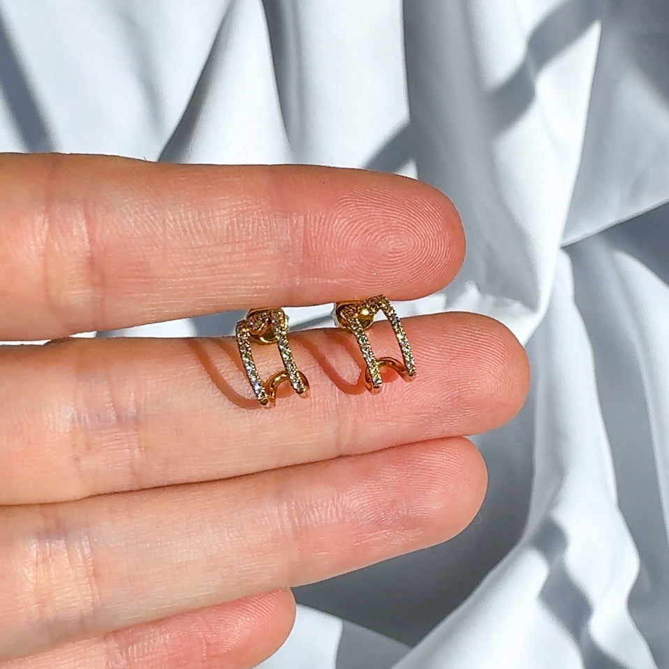 Diamond Rose Gold Hoop Earrings