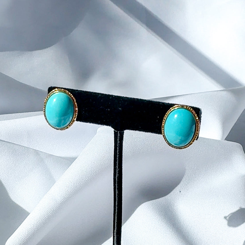 Turquoise Cabochon Earrings