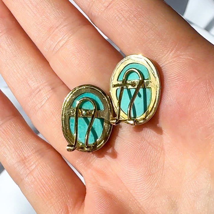 Turquoise Cabochon Earrings
