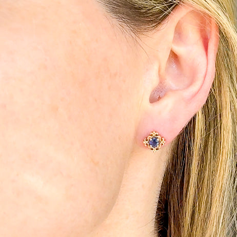 Filigree Sapphire Earrings