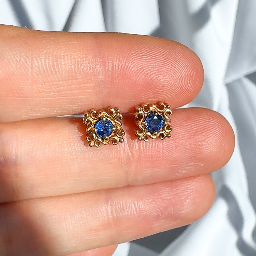 Filigree Sapphire Earrings