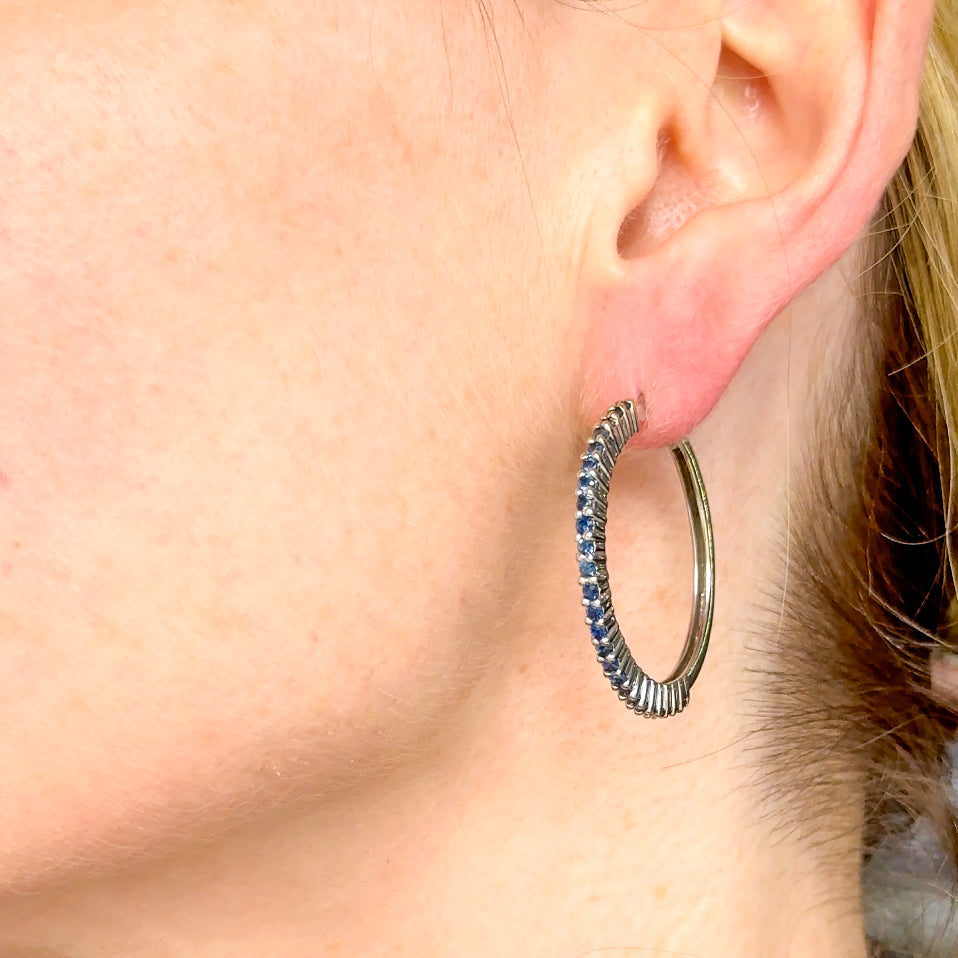 Sapphire Hoop Earrings