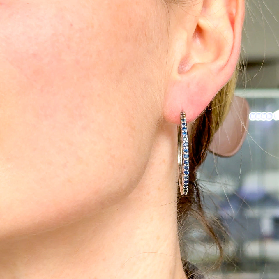 Sapphire Hoop Earrings
