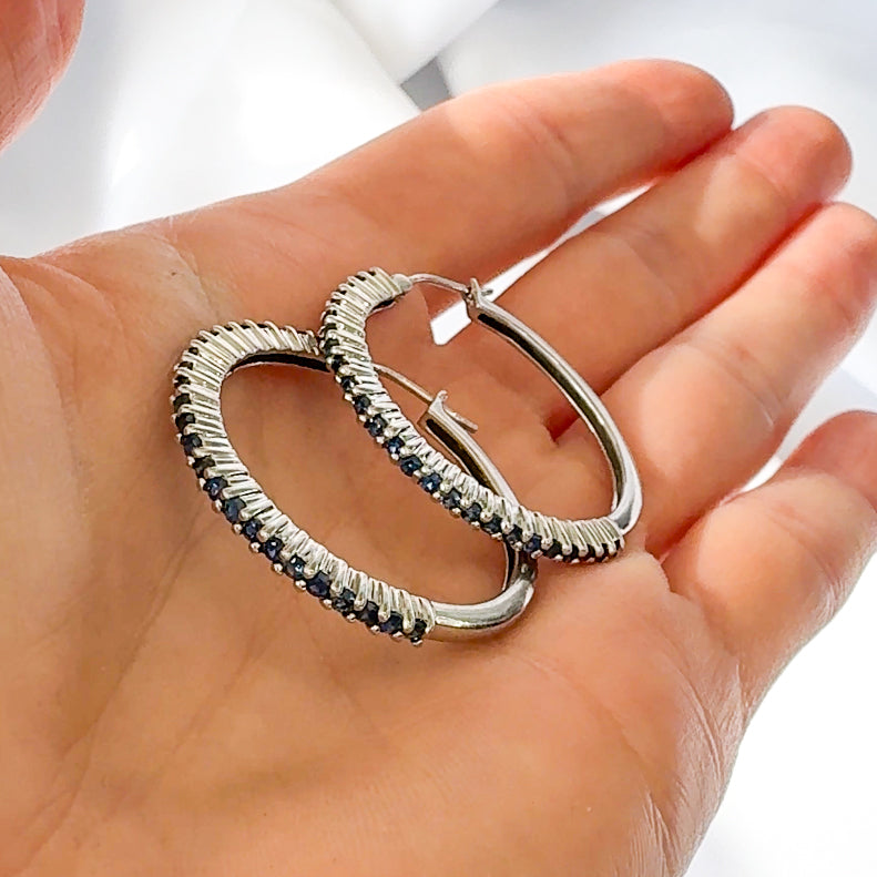 Sapphire Hoop Earrings