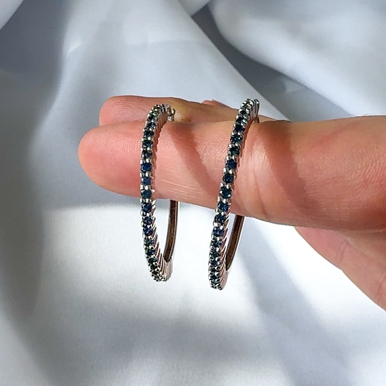 Sapphire Hoop Earrings