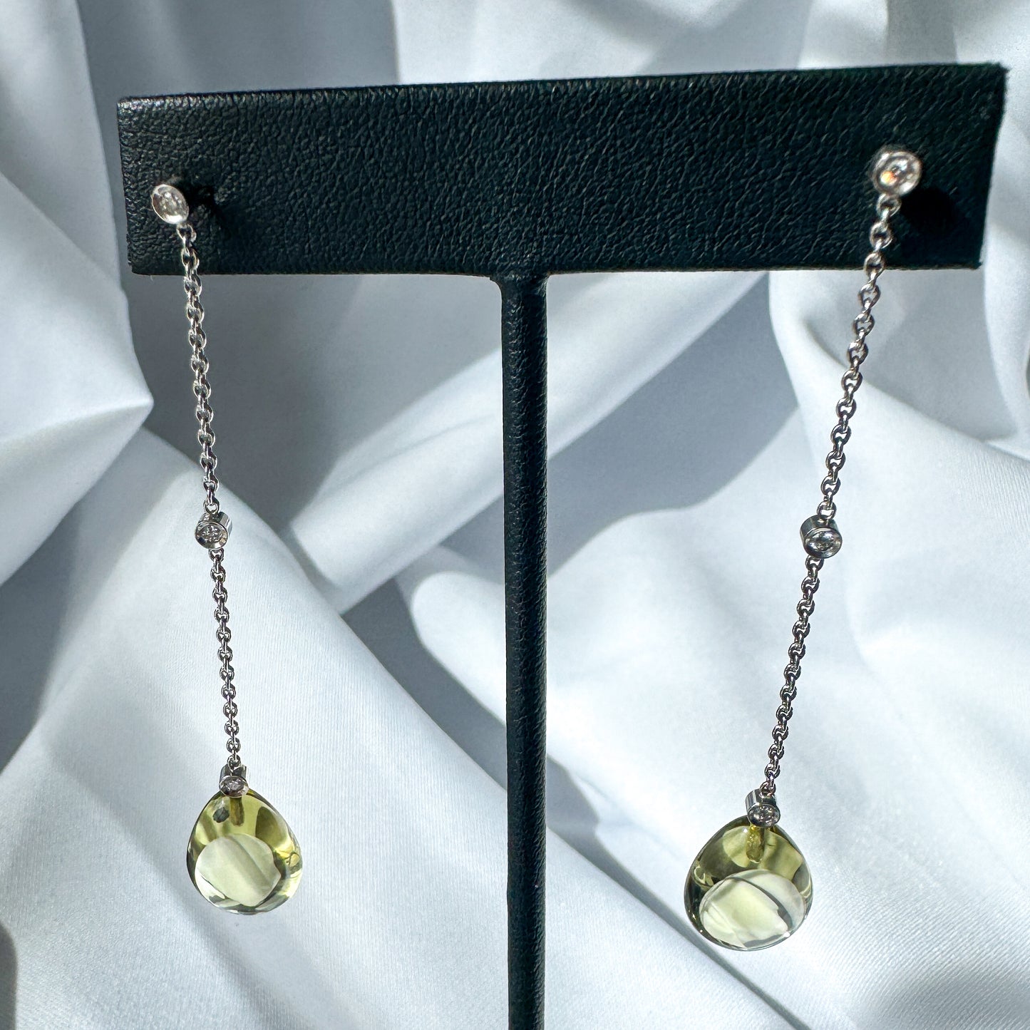 Peridot Briolette Drop Earrings