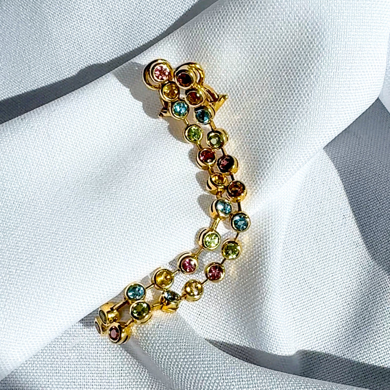 Multistone Rainbow Drop Earrings