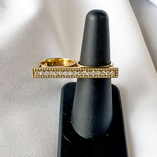 Two Finger Diamond bar Ring
