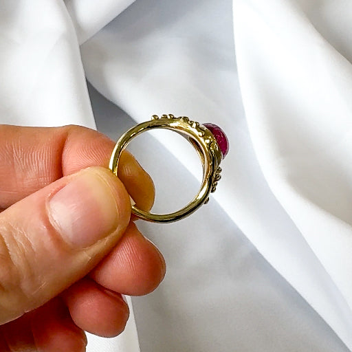 Pink Tourmaline Dot RIng