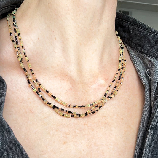 Opal and Black Spinel Necklace