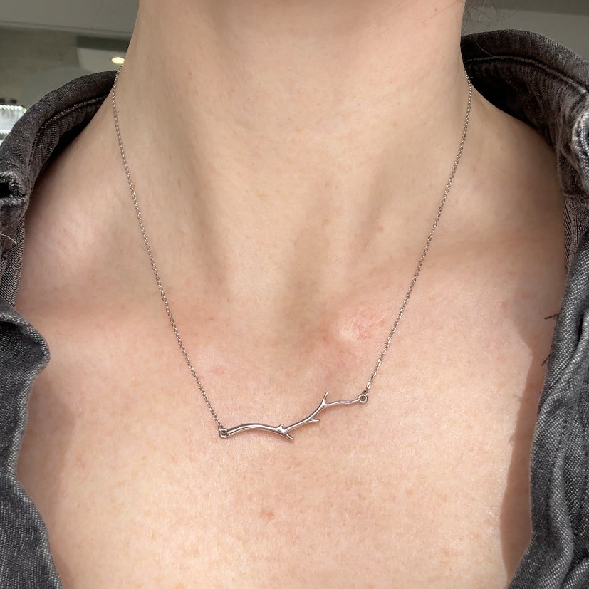 White Gold Branch Necklace