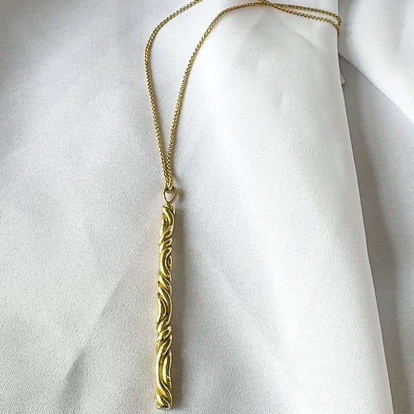 Solid Gold Drop Pendant