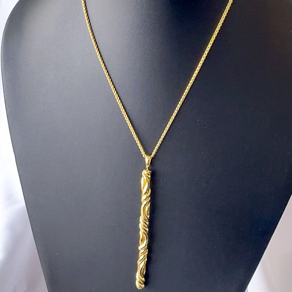 Solid Gold Drop Pendant