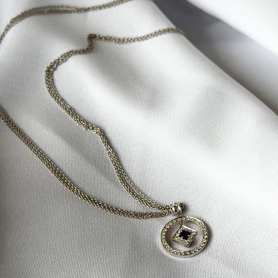 Sapphire and Diamond Pendant Necklace