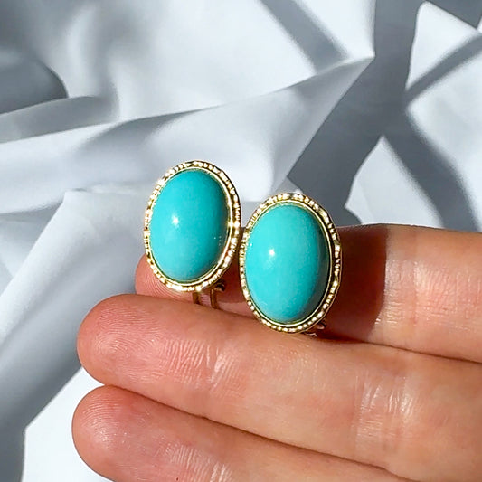 Turquoise Cabochon Earrings
