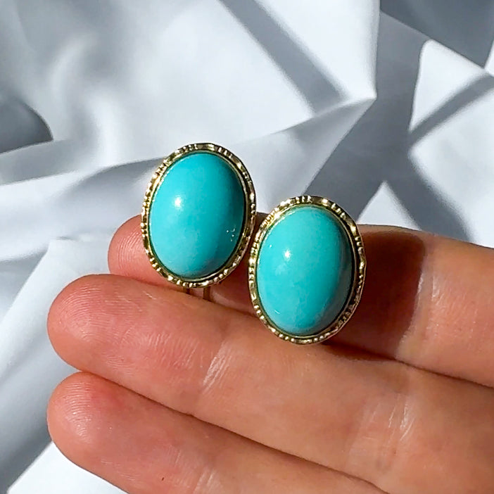 Turquoise Cabochon Earrings